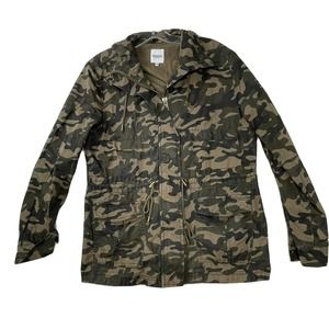 Kenzie Jeans Womens Size Small Military Camo Full Zipup Jacket Top W/ Pockets‎